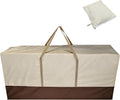 68" Extra Large Waterproof Outdoor Cushion Storage Bag – Heavy Duty Patio Furniture Cover with Zipper,Handles for Pool Decor,Christmas Tree Storage & Moving (173x76x51cm) (Beige And Brown)
