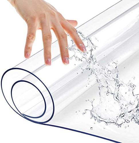 42x96 Inches Clear PVC Table Protector Desk Blotter Mat Vinyl Plastic Tablecloth Wipeable Easy Clean Protective Pad Wooden Furniture Conference Outdoor Tabletop Mat Water& Heat &Dust Resistant 1.5mm