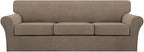 Turquoize 4 Piece Sofa Covers for 3 Cushion Couch Sofa Slipcover Soft Couch by Turquoize