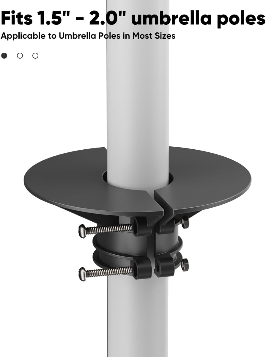 Umbrella Planter for Patio Table, Black