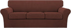 Turquoize 4 Piece Sofa Covers for 3 Cushion Couch Sofa Slipcover Soft Couch by Turquoize