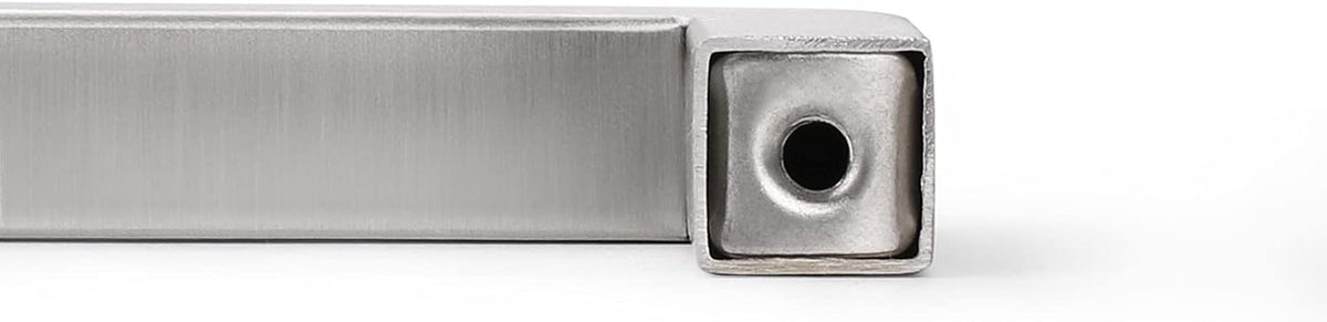 Probrico (10 Pack) 5 inch Holes Centers Square Kitchen Cabinet Handles Stainless Steel Cabinet Drawer Handles Brushed Nickel Euro Bar Pulls 5-1/2 inch Total Length