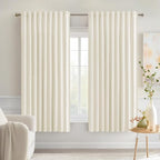 MIULEE Birch Back Tab Blackout Curtains 63 Inch Length 2 Panels Set by MIULEE