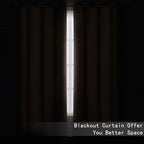 LEMOMO Blackout Curtains 66 x 54 Inch Long Cappuccino Curtains Set of 2 Panels - Image 3