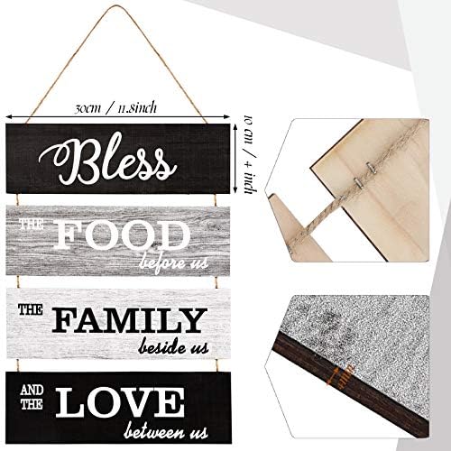 Jetec Bless Kitchen Wall Sign Farmhouse Decor Rustic Dining Room Wall Art