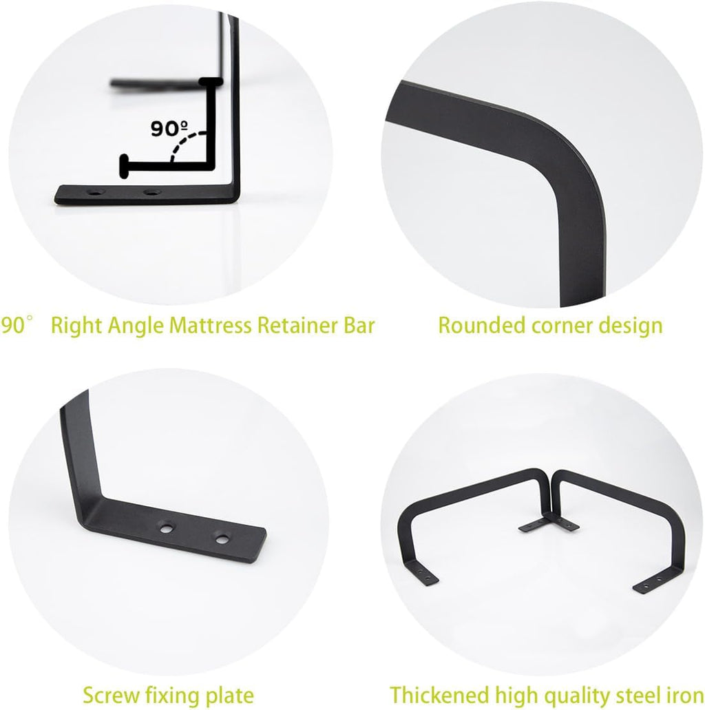 2 Pcs Mattress Slide Stopper,Retainer Bar Bracket Prevents Mattress Sliding