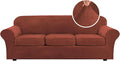 H.VERSAILTEX Modern Velvet Plush 4 Piece High Stretch Sofa Slipcover Cover by HVERSAILTEX