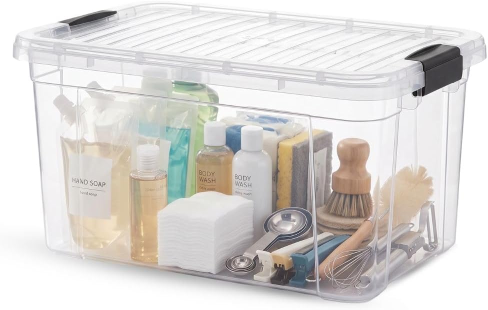 Superio 11 Quart Clear Plastic Storage Boxes with Lids, Stackable Organizer Containers, BPA-Free Storage Bins for Home, Office, School & Dorm, 1 Pack