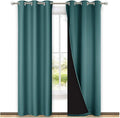 NICETOWN Sea Teal Full Shade Curtain Panels, Pair of Thermal Insulated & Energy by NICETOWN