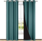 NICETOWN Sea Teal Full Shade Curtain Panels, Pair of Thermal Insulated & Energy by NICETOWN