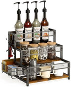 LOTEYIKE 3 Tier Coffee Syrup Rack Organizer 12 Water Bottles Holder Stand