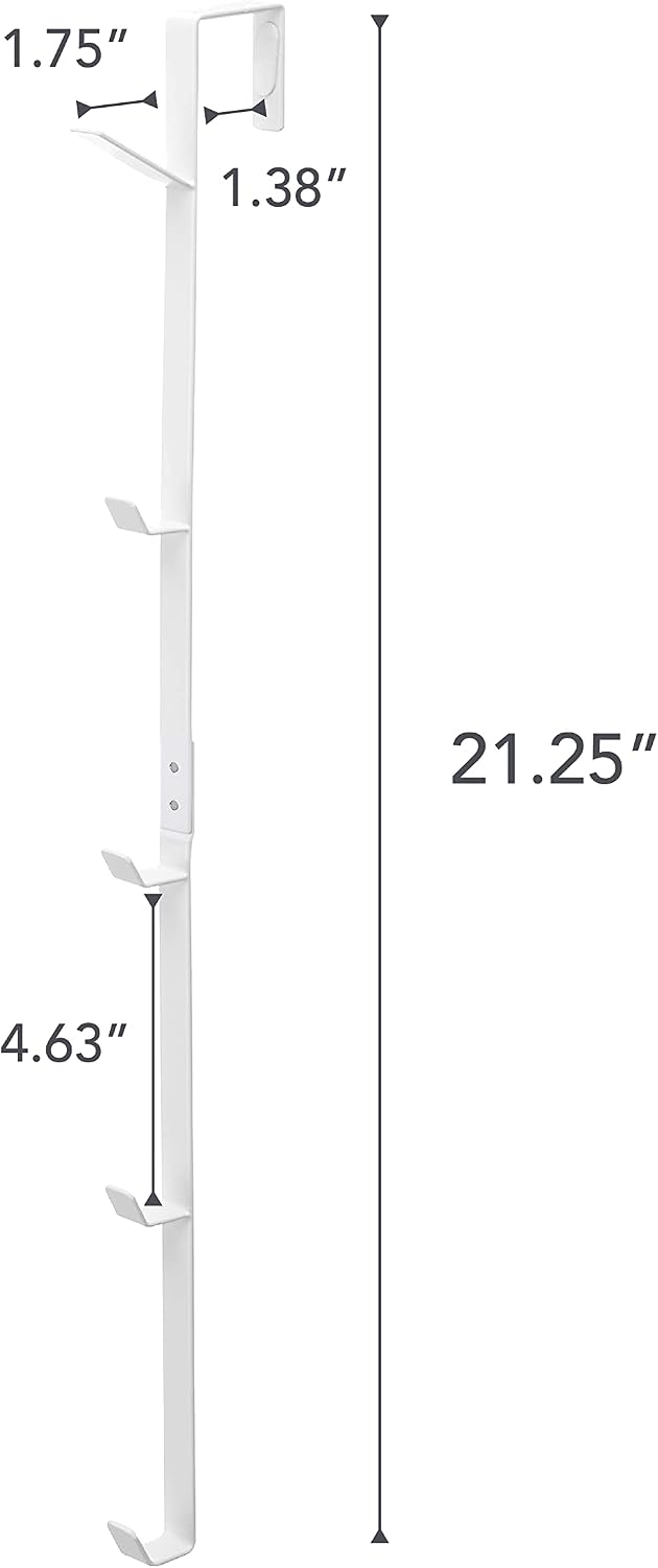 YAMAZAKI Home Over The Door Hooks - Vertical Hanging Coat Rack, Steel, Over-The-Door, No Assembly Req., Fits Doors up to 1.375" Thick