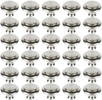 30 Packs Kitchen Cabinet Knobs Brushed Silver-Pull Hardware Handle,Drawer Knobs for Cupboard Door Drawer with Long Short Screws