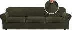 H.VERSAILTEX Modern Velvet Plush 4 Piece High Stretch Sofa Slipcover Furniture by HVERSAILTEX