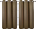 LEMOMO Brown Blackout Curtains/38 x 54 Inch/Set of Two Panels Grommet Living - Image 2