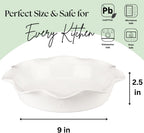 9-inch Ceramic Fluted Deep Pie Dish for Baking Pies, Quiche, and Desserts- Non-stick, Easy to Clean, Elegant Bakeware with Embossed Logo, Oven & Dishwasher Safe