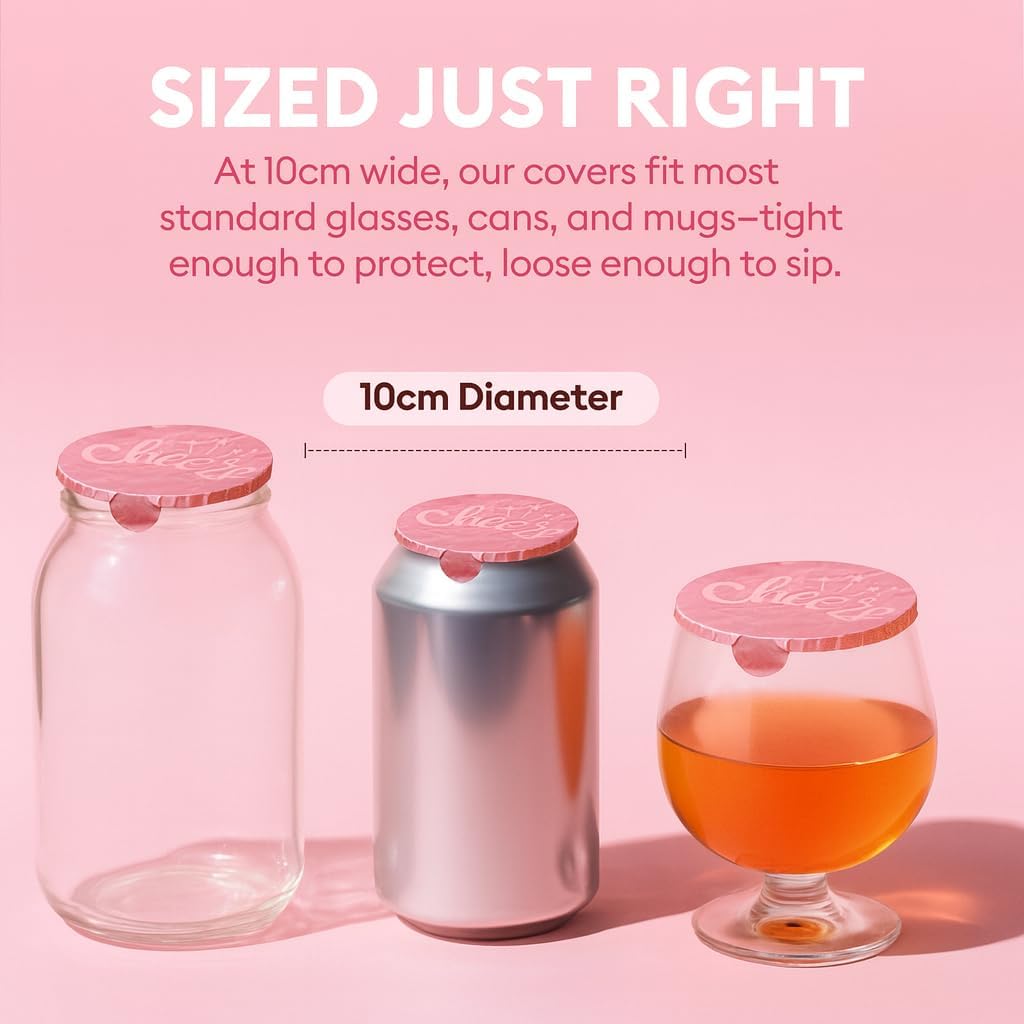 Drink Covers for Alcohol Protection 100 Pack, Cup Covers for Drinks