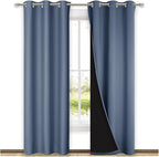 NICETOWN 100% Blackout Curtains Thermal, Stone Blue, 1 Pair, W37 x L80 by NICETOWN