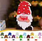 Jetec 24 Pcs Halloween Interchangeable Wooden Gnome, Holiday Table Decor