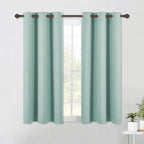 NICETOWN Aqua Blue Kitchen Blackout Short Curtain Panels by NICETOWN