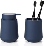 YAUKPH Bathroom Soap Dispenser and Toothbrush Holder Striped Pink