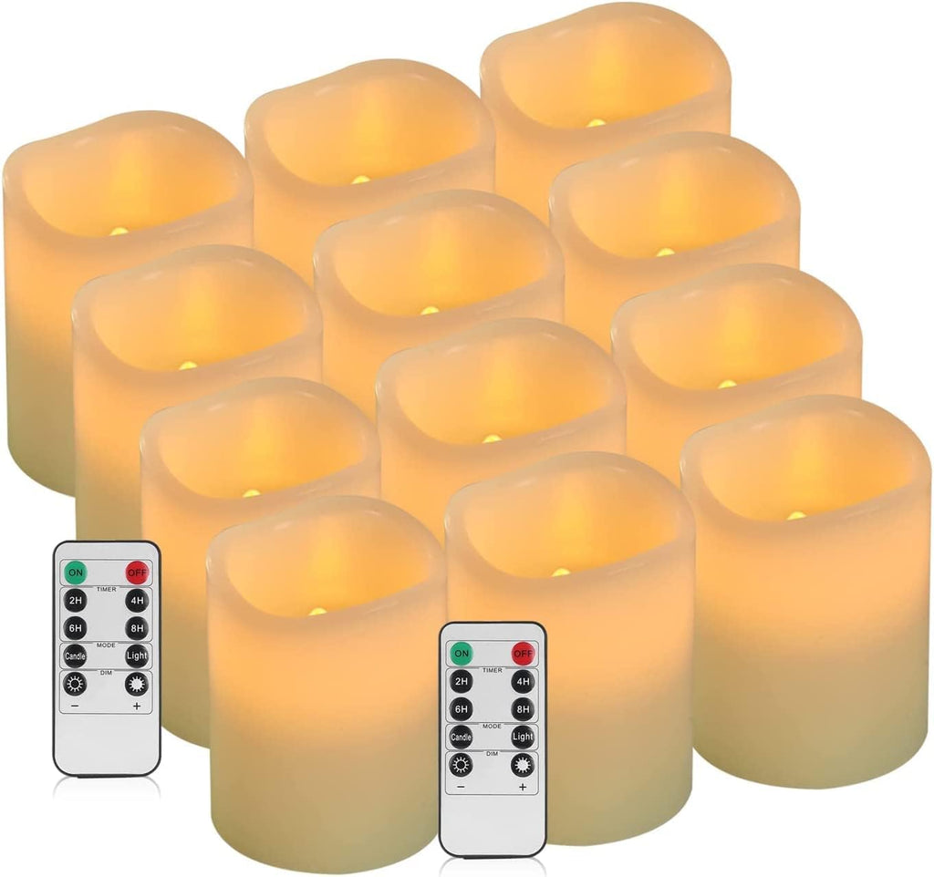 antizer Flameless Candles 9 Pack Outdoor Battery Candles with Remote Timer