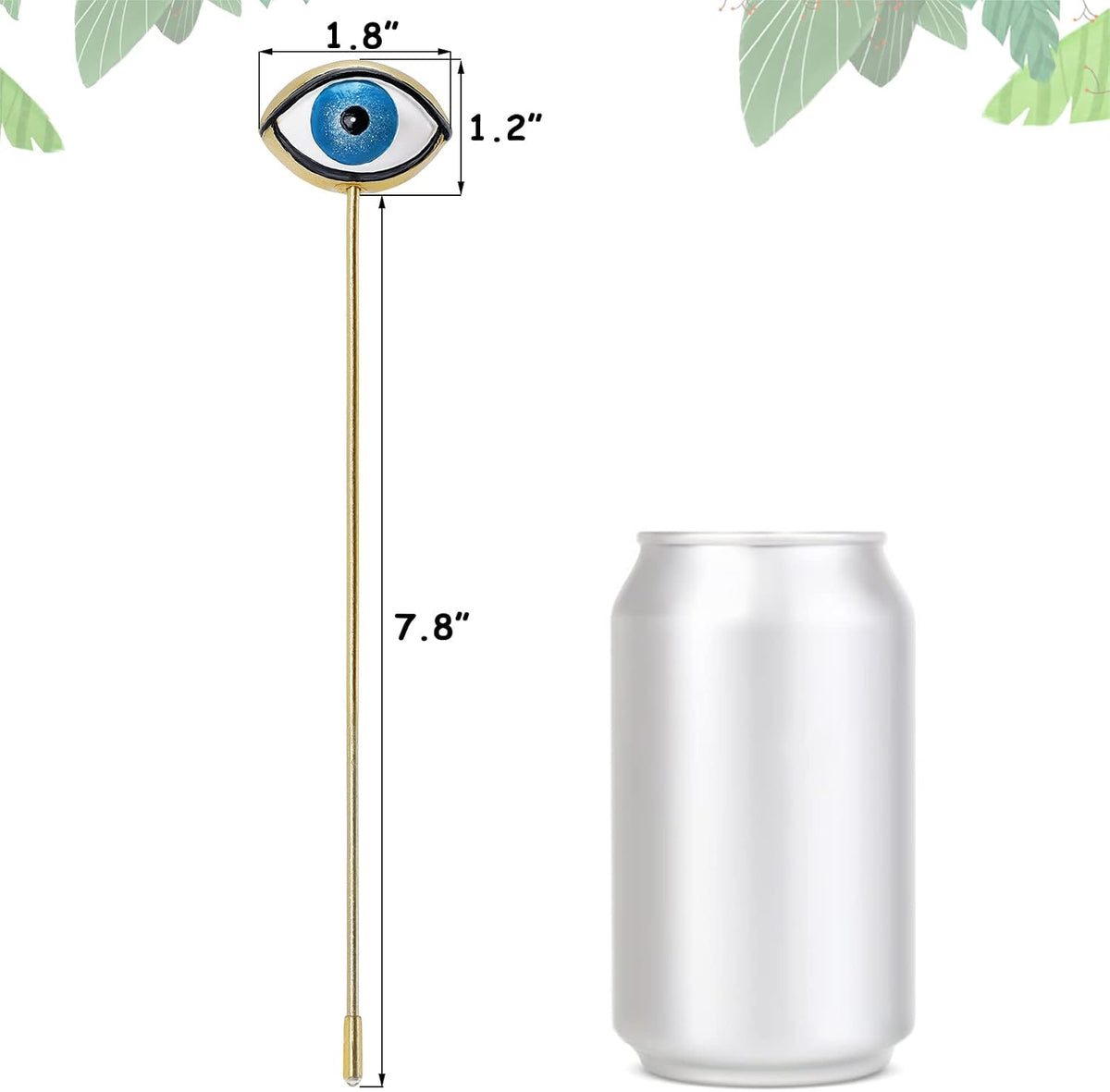 Tuitessine Evil Eye Plant Stakes Set of 2, Eyeball Garden Plant Picks