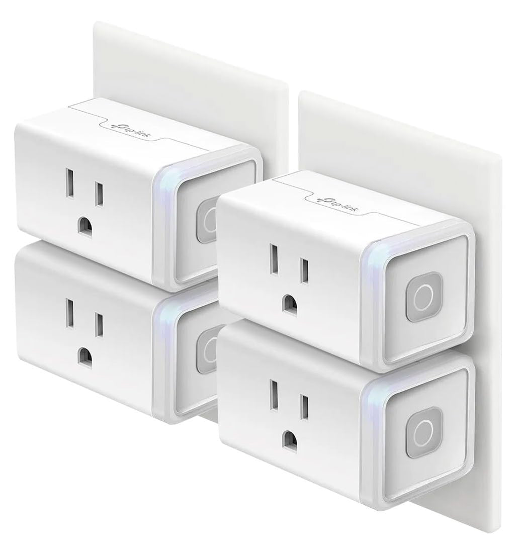Kasa Smart Plug HS103P4, Smart Wi-Fi Outlet, Touch Actuator, Works with Alexa, Echo, Google Home, No Hub Required, 15 Amp, UL Certified, 4-Pack, White