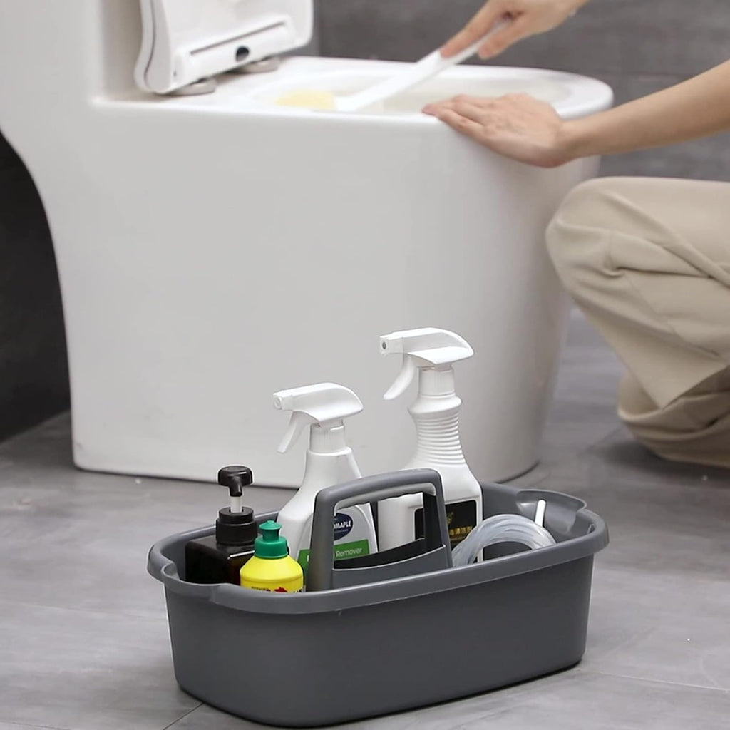 JiatuA Large Cleaning Supplies Caddy Portable Shower Caddy Basket Dark Gray