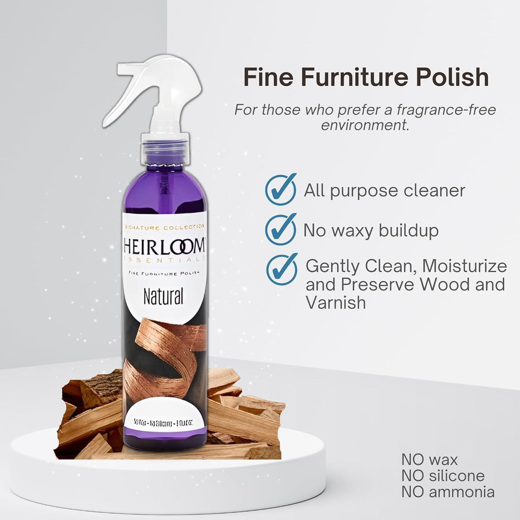 Wood Polish, Glass Cleaner and Microfiber Towel Bundle, Furniture Care Kit