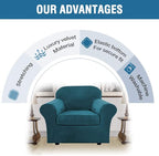 H.VERSAILTEX Rich Velvet Stretch 2 Piece Cover Chair Slipcover Sofa Cover - Image 8
