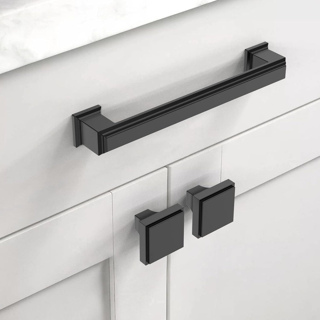 Asidrama 5 Pack 5 inch Matte Black Kitchen Cabinet Handles