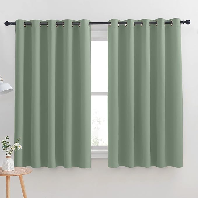 NICETOWN Thermal Insulated Greyish Green Blackout Curtains by NICETOWN