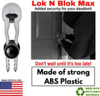 Portable Deadbolt Door Lock Device Lok N Blok Max Requires No Tools to Install Protection from Key Bumping Proof Door Guard Defender Home Apartment Travel Safety Security Made of Sturdy ABS Plastic