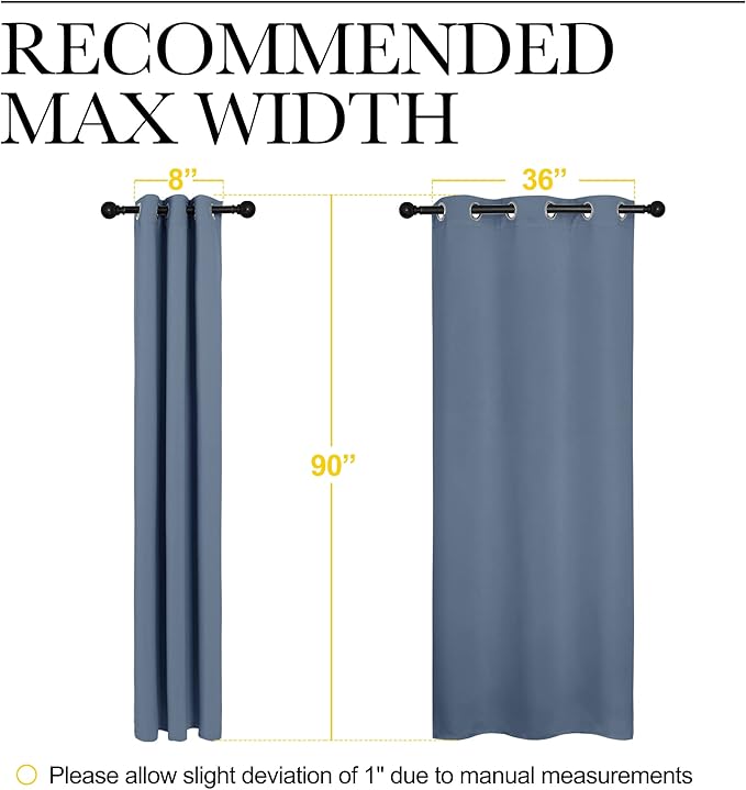 NICETOWN Living Room Blackout Curtains 90 inches Long, Thermal Insulated Noise - Image 6