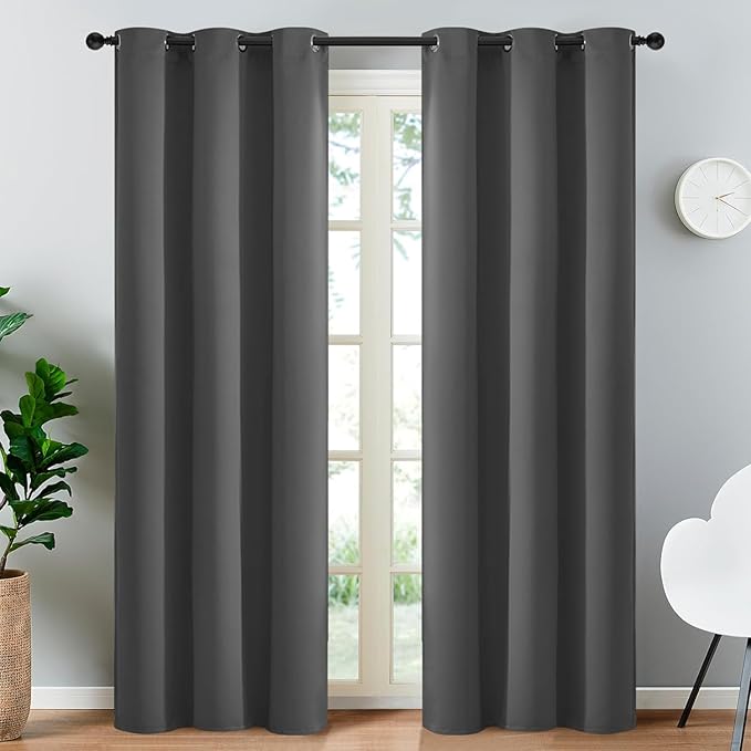 Yakamok Thermal Insulated Solid Grommet Light Blocking Blackout Curtains by Yakamok