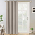 Yakamok Wide Thermal Blackout Patio Door Curtain Panel, Natural Grommet Sliding by Yakamok