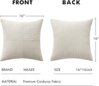 MIULEE Beige Decorative Throw Pillow Covers 16x16 Inch - Image 6