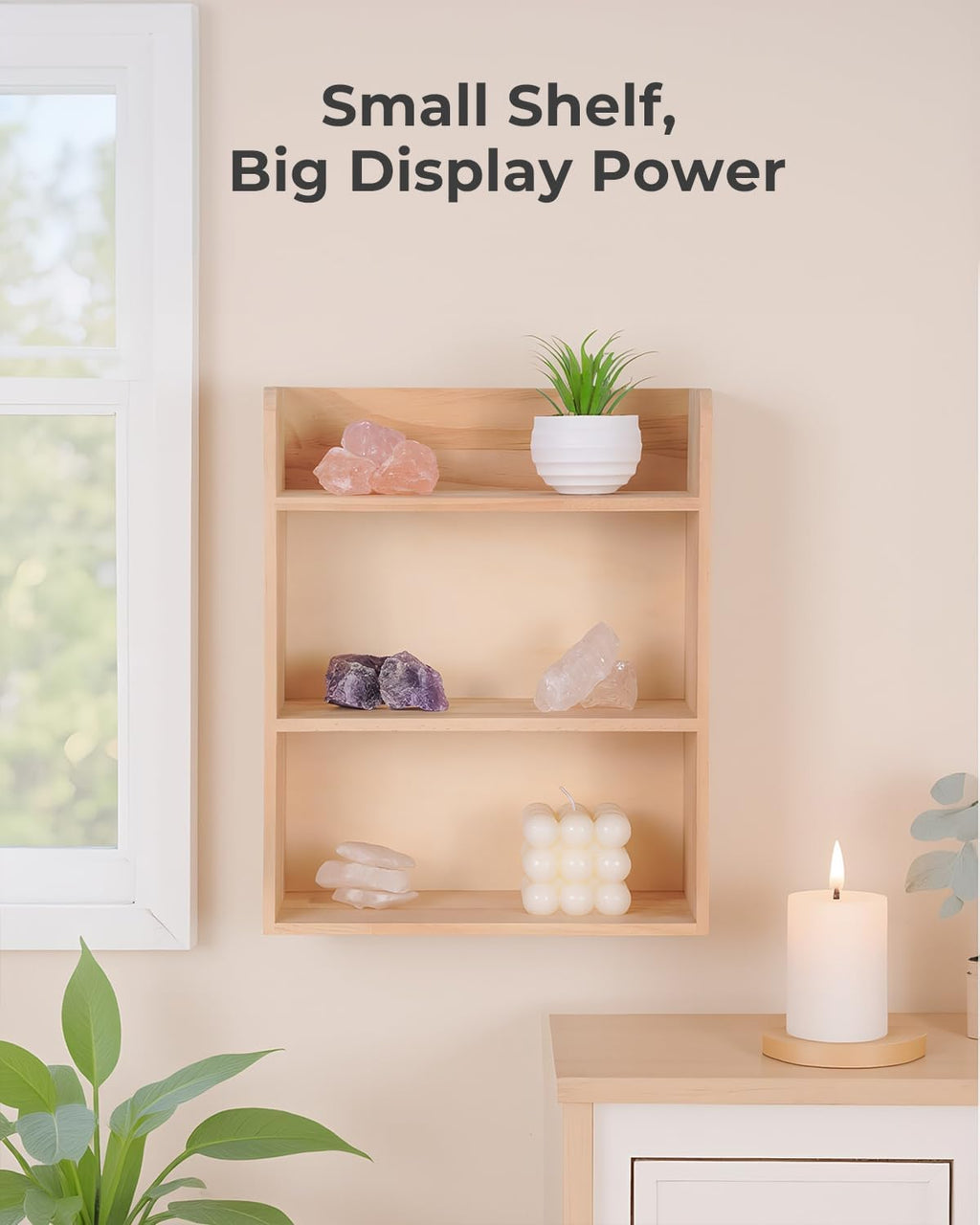 10"x 12" Small Trinket Display Shelf, Natural Unfinished