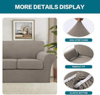 Turquoize 4 Piece Sofa Covers for 3 Cushion Couch Sofa Slipcover Soft Couch - Image 4