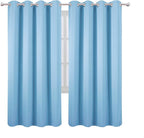 LEMOMO Blackout Curtains 66 x 72 Inch Long Sky Blue Curtains Set of 2 Panels - Image 2