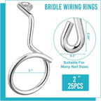 Blulu 25 Pcs Bridle Rings, 2 Inch Low Voltage Wire Cable Rings