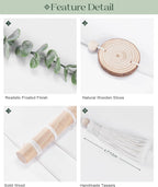 Fake Hanging Eucalyptus Wall Decor with Fake Greenery Leaves, Stems, and Wicker Ball, Artificial Eucalyptus Wall Hanging for Bathroom, Living Room, Bedroom Decor (24" L x 16" W)