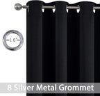 Yakamok Thermal Insulated Blackout Curtains Solid Grommet Window Drapery - Image 4