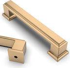 Asidrama 10 Pack 5 inch Brushed Gold Kitchen Cabinet Handles