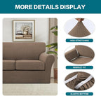 Turquoize 3 Piece Sofa Covers for 2 Cushion Couch Sofa Slipcover Soft Couch - Image 4