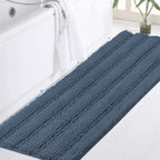 Turquoize Bathroom Runner Rug 17"x47", Soft Absorbent Chenille Bath Rug