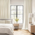 MIULEE Beige White Back Tab Blackout Curtains 102 Inch Long 2 Panels Set - Image 2