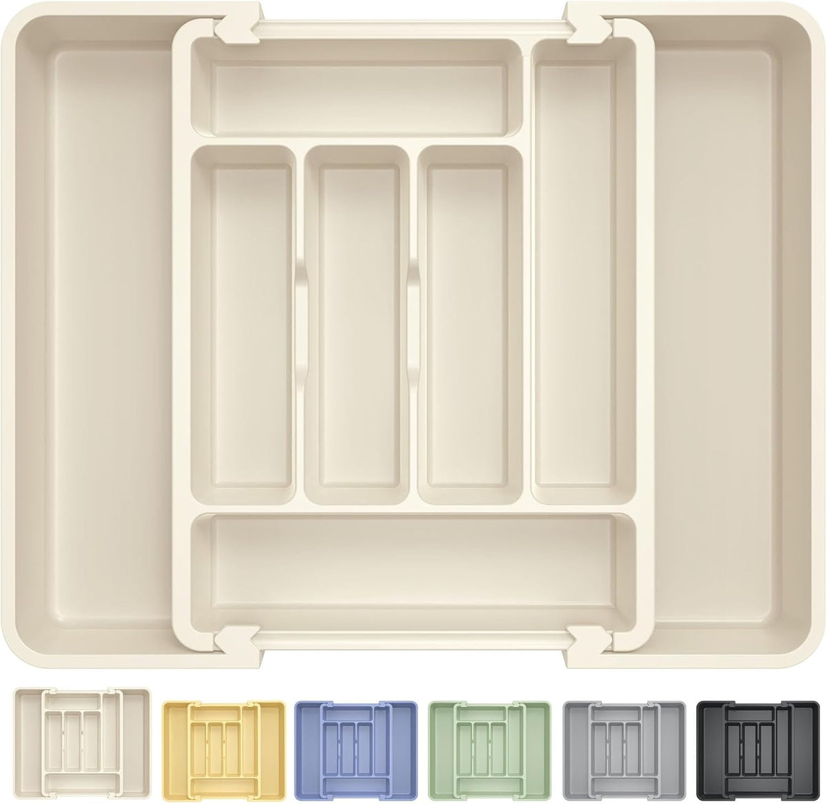 Caperci Large Silverware Organizer Tray for Kitchen Drawer Utensils Thicker