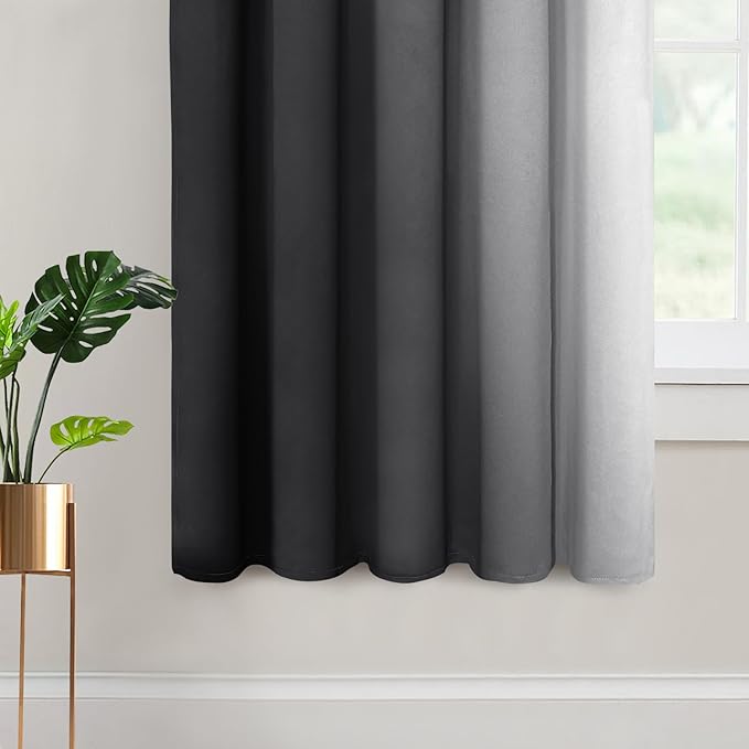 Yakamok Room Darkening Ombre Curtains 63 Inch Length, Light Blocking Grommet - Image 4
